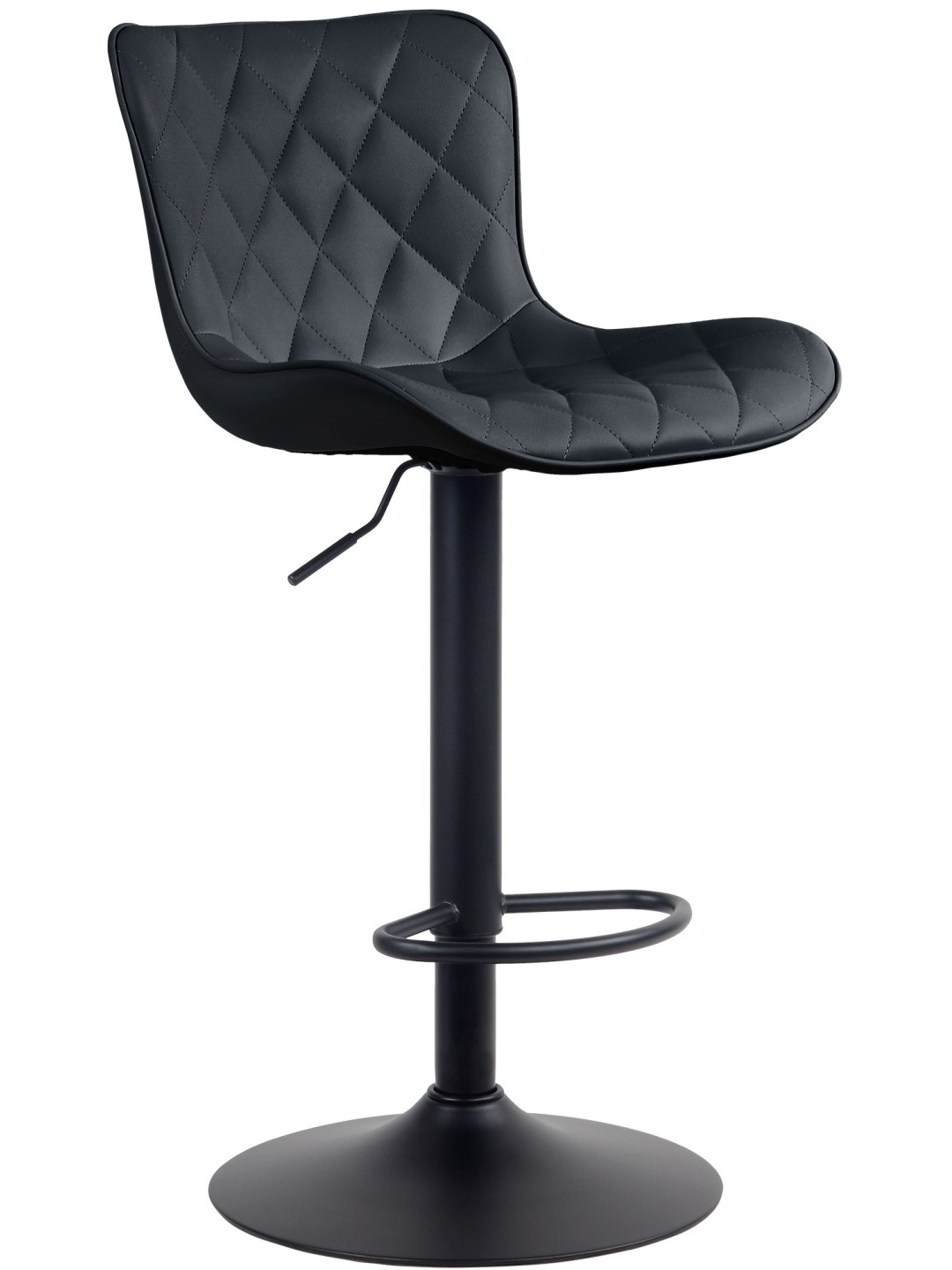 Tabouret de bar Emma simili cuir, noir