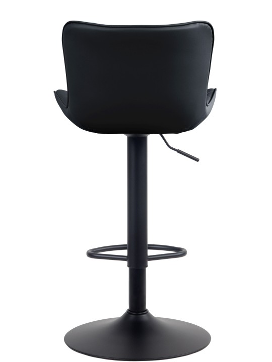 Tabouret de bar Emma simili cuir, noir