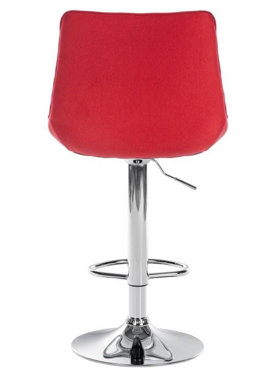 Tabouret de bar Toni tissu chromé, rouge Tabouret de bar Toni tissu chromé, rouge
