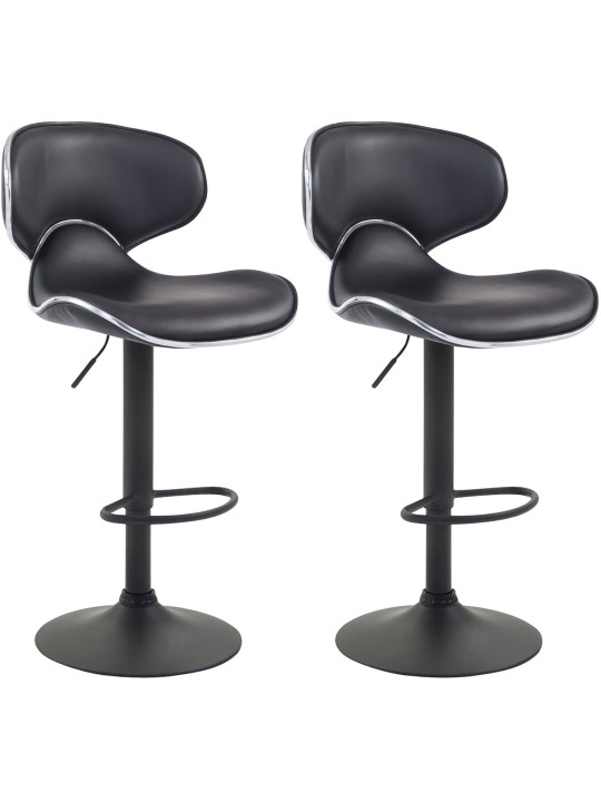 Lot de 2 tabourets de bar Las Vegas V2 similicuir noir, noir Lot de 2 tabourets de bar Las Vegas V2 similicuir noir, noir
