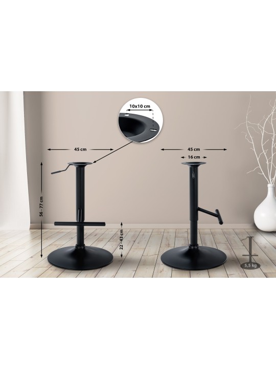 Châssis T de remplacement pour tabouret de bar, noir Châssis T de remplacement pour tabouret de bar, noir