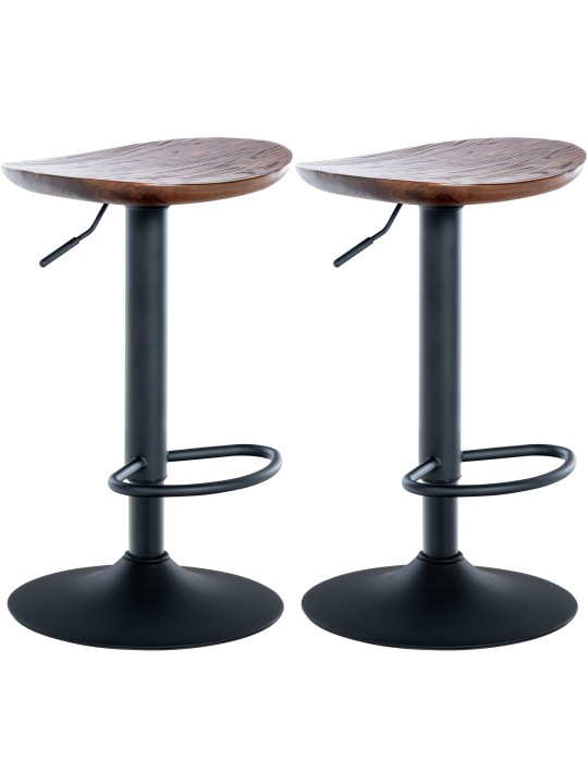 Lot de 2 tabourets de bar Skelde, noyer Lot de 2 tabourets de bar Skelde, noyer