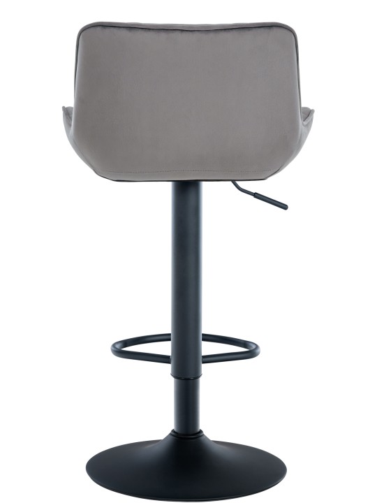 Tabouret de bar Minosa velours, gris foncé