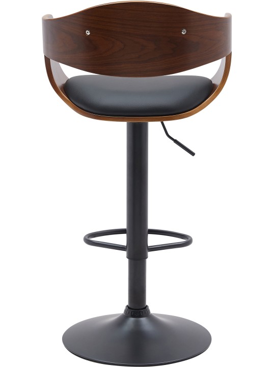 Tabouret de bar Kingston B simili cuir, noyer/noir