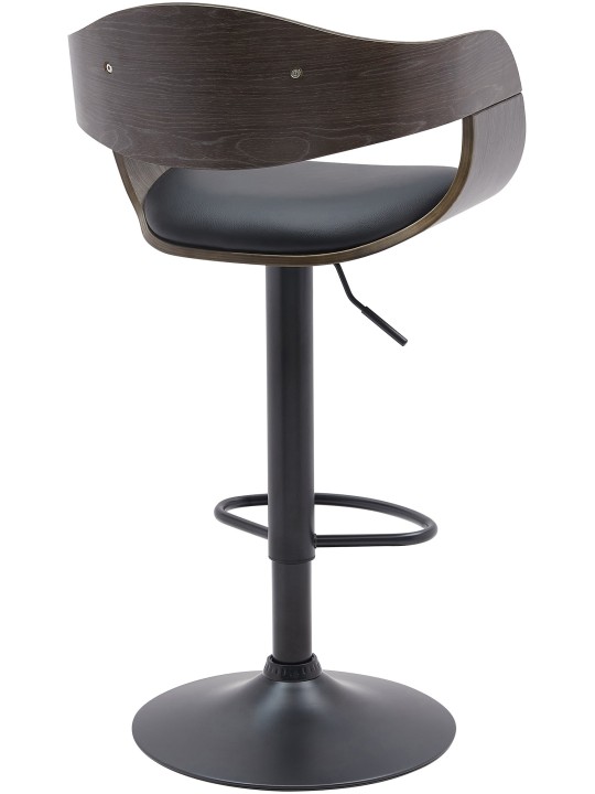 Tabouret de bar Kingston B simili cuir, noir/gris