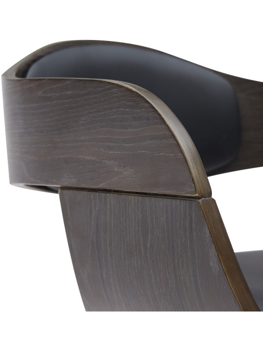 Tabouret de bar Kingston B simili cuir, noir/gris