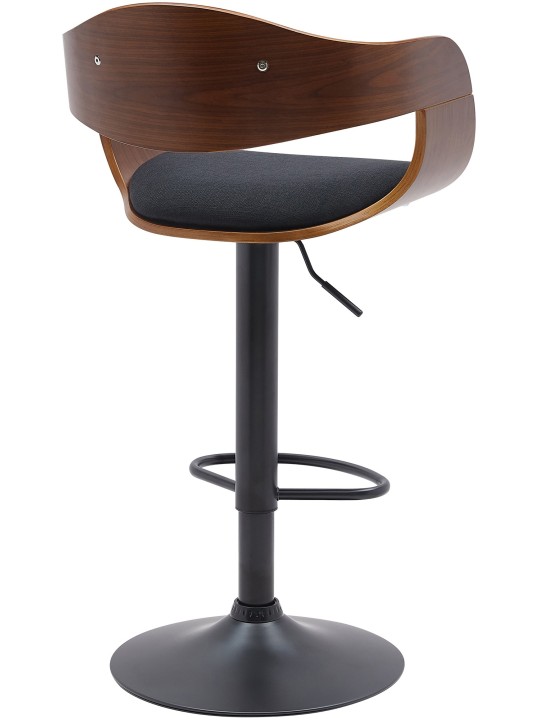 Tabouret de bar Kingston B tissu, noyer/noir