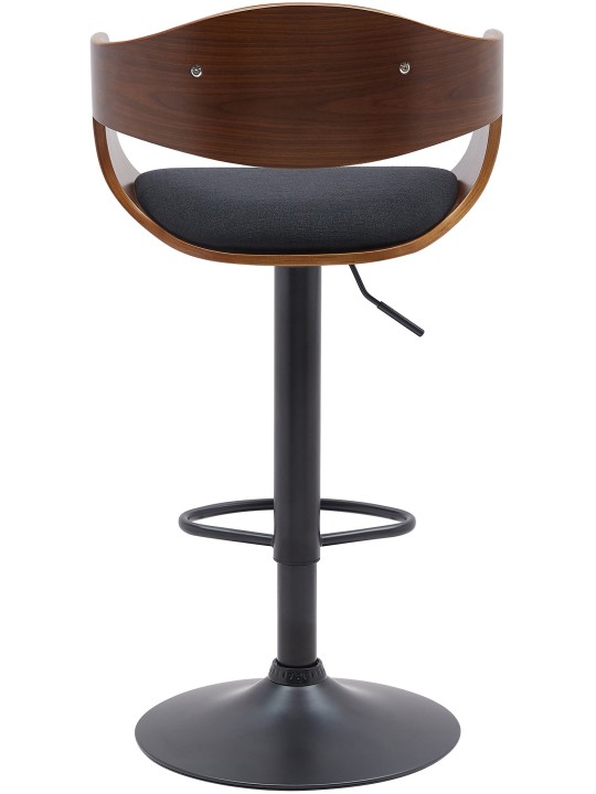 Tabouret de bar Kingston B tissu, noyer/noir