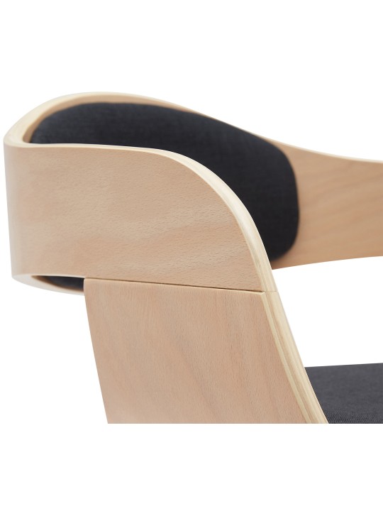 Tabouret de bar Kingston B tissu, naturel/noir