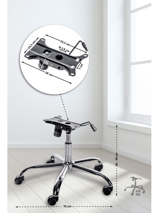 Châssis chaise de bureau 1, chrome