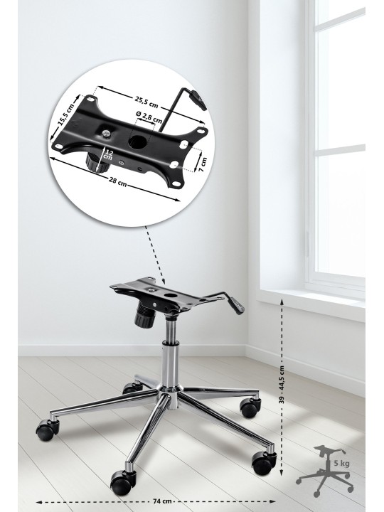 Châssis chaise de bureau 2, chrome