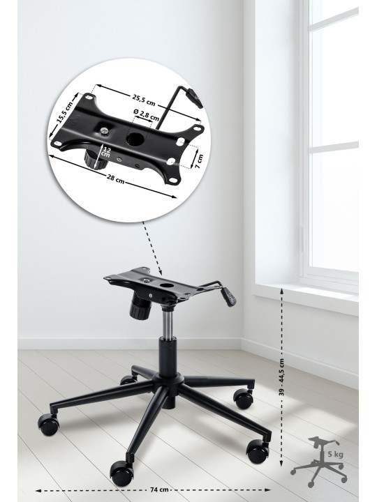 Châssis chaise de bureau 2, noir