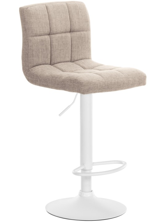 Tabouret de bar Calma tissu, crème