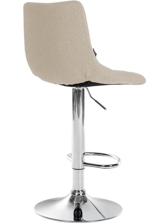 Tabouret de bar Jerry tissu chrome, crème