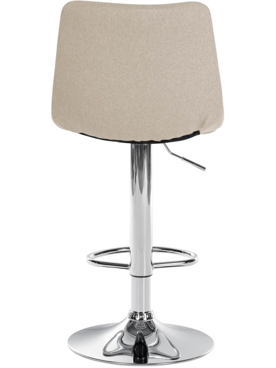 Tabouret de bar Jerry tissu chrome, crème