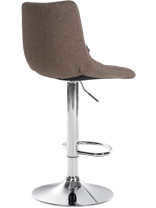Tabouret de bar Jerry tissu chrome, taupe