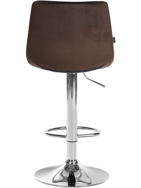 Tabouret de Bar Jerry Velours Chrome, brun