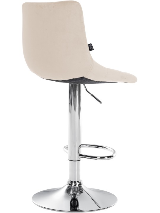 Tabouret de Bar Jerry Velours Chrome, crème Tabouret de Bar Jerry Velours Chrome, crème
