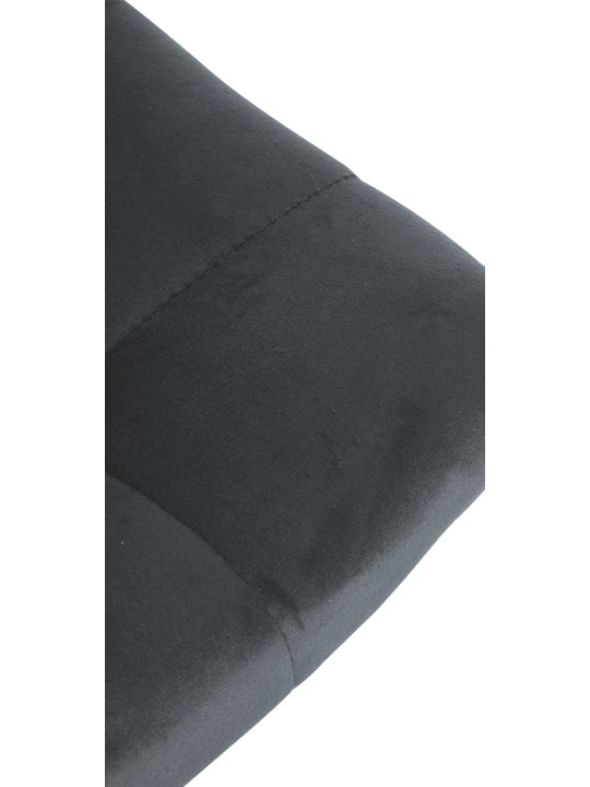 Tabouret de Bar Jerry Velours Chrome, gris foncé