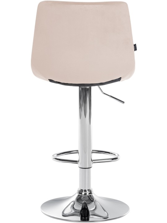 Tabouret de Bar Jerry Velours Chrome, beige