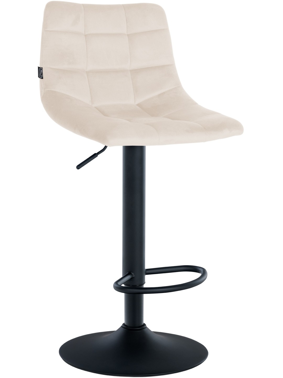 Tabouret de bar Jerry velours, crème