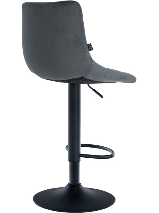 Tabouret de bar Jerry velours, gris foncé