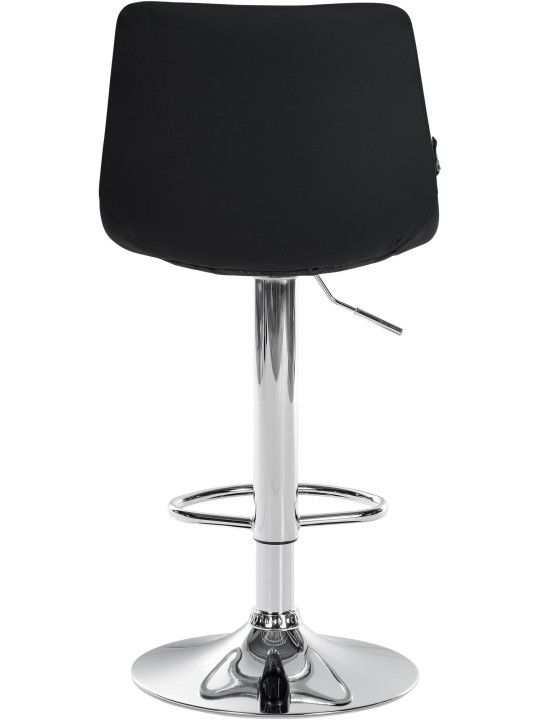 Tabouret de bar Jerry simili cuir chromé, noir