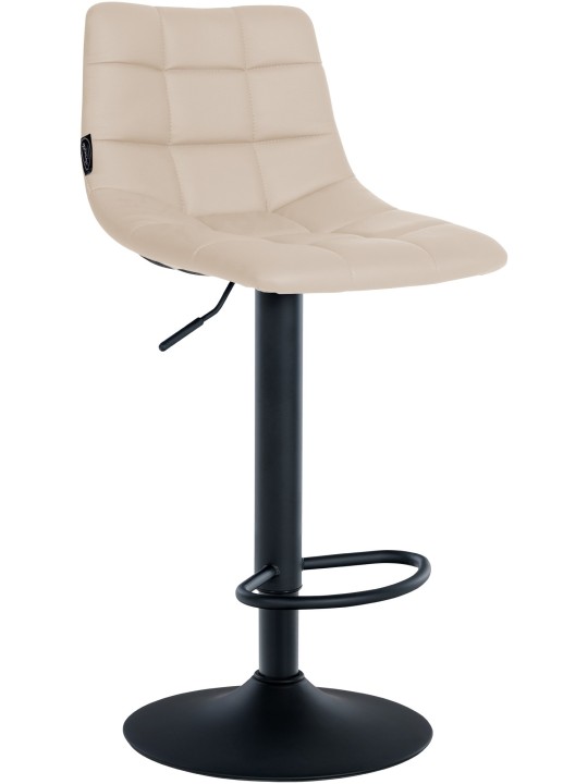 Tabouret de bar Jerry simili cuir, crème