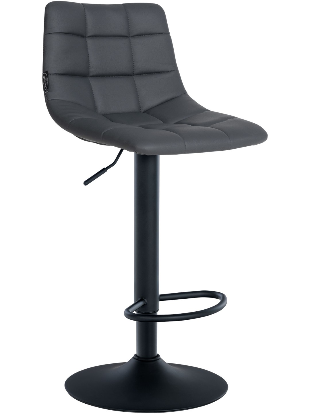 Tabouret de bar Jerry simili cuir, gris