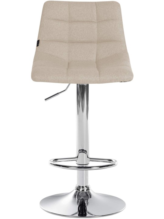 Tabouret de bar Jerry tissu chrome, crème