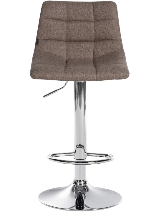 Tabouret de bar Jerry tissu chrome, taupe