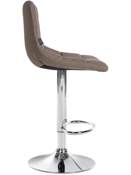 Tabouret de bar Jerry tissu chrome, taupe