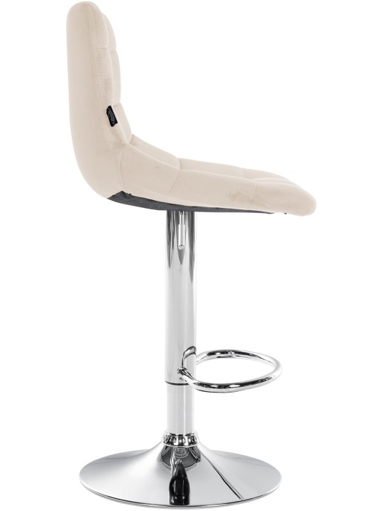 Tabouret de Bar Jerry Velours Chrome, crème Tabouret de Bar Jerry Velours Chrome, crème