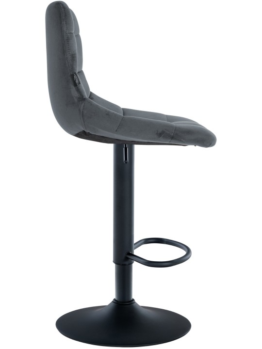 Tabouret de bar Jerry velours, gris foncé