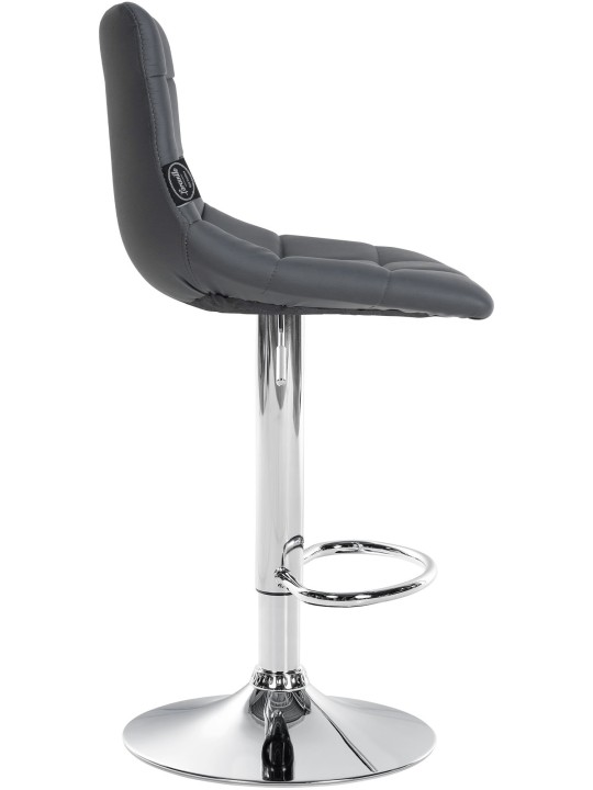 Tabouret de bar Jerry simili cuir chromé, gris