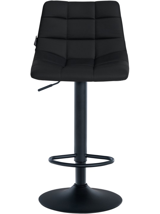 Tabouret de bar Jerry simili cuir, noir