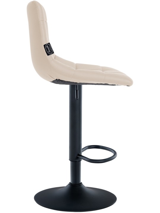 Tabouret de bar Jerry simili cuir, crème