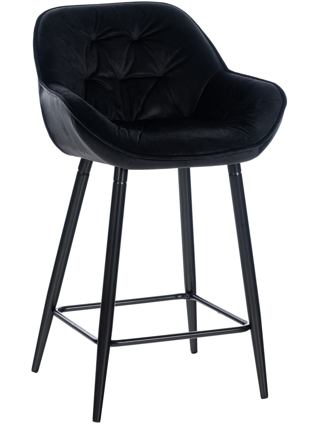 Tabouret de bar Gibson 76 velours, noir