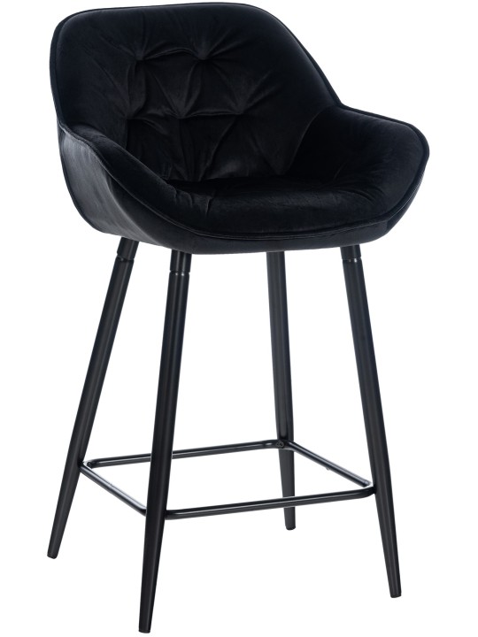 Tabouret de bar Gibson 76 velours, noir Tabouret de bar Gibson 76 velours, noir