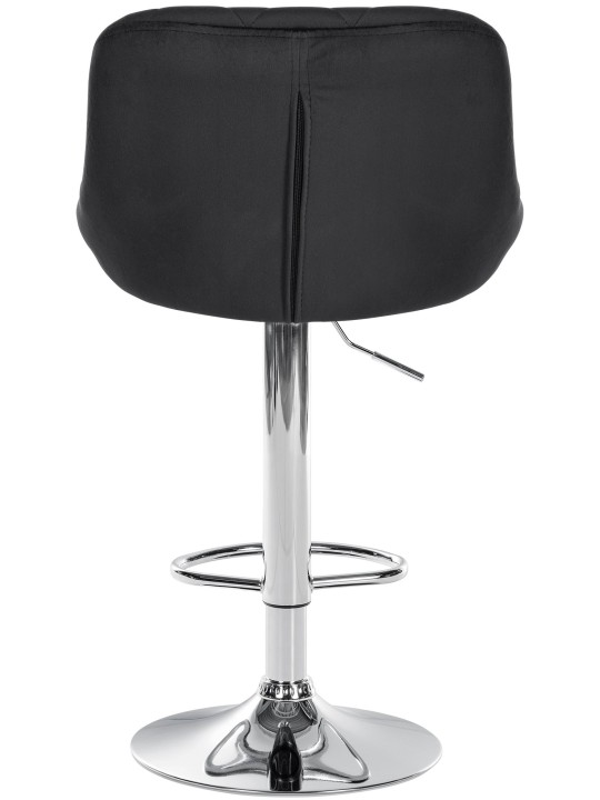 Tabouret de bar Lazio velours chrome, noir