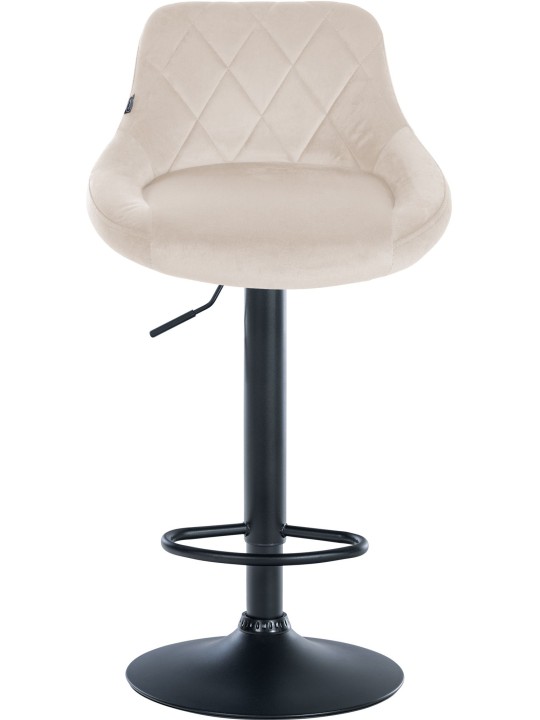 Tabouret de bar Lazio velours, crème