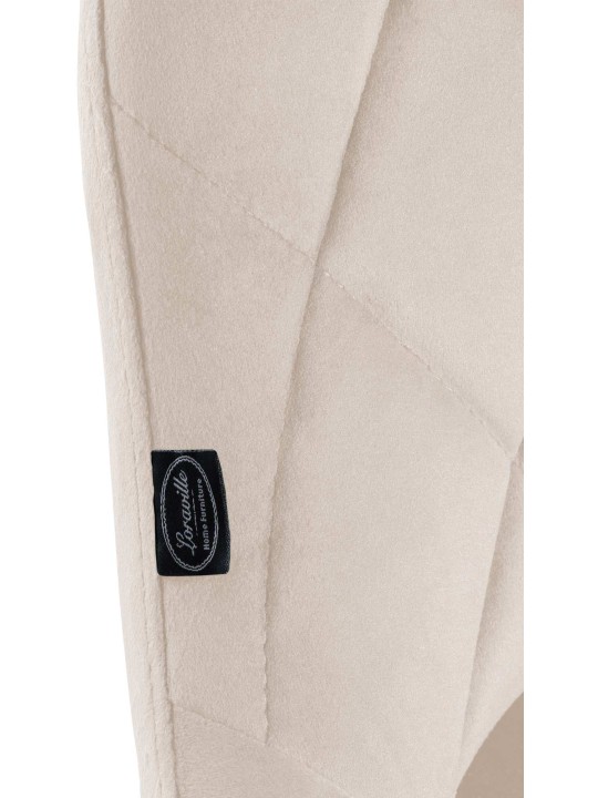 Tabouret de bar Lazio velours, crème
