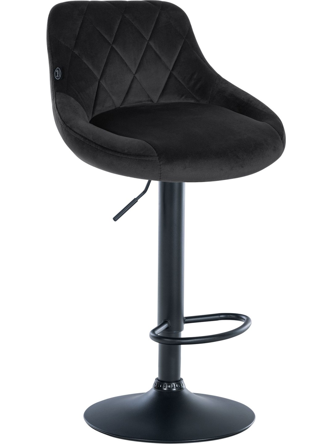 Tabouret de bar Lazio velours, noir