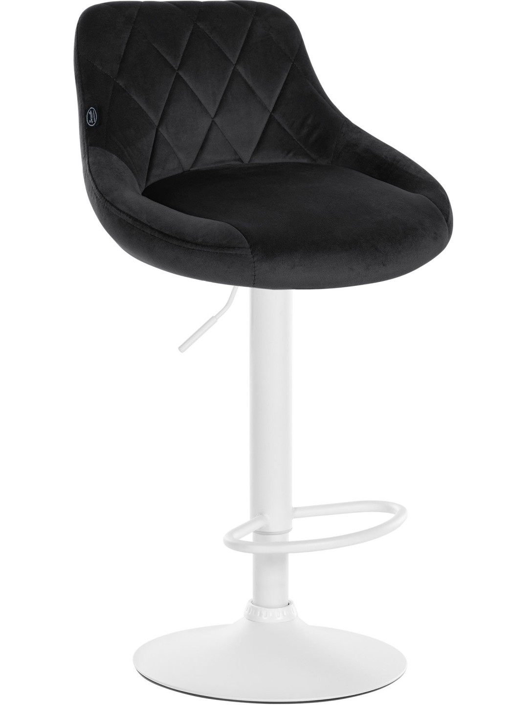 Tabouret de bar Lazio velours, noir