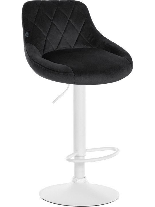 Tabouret de bar Lazio velours, noir