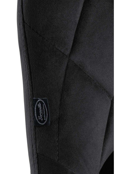 Tabouret de bar Lazio velours, noir