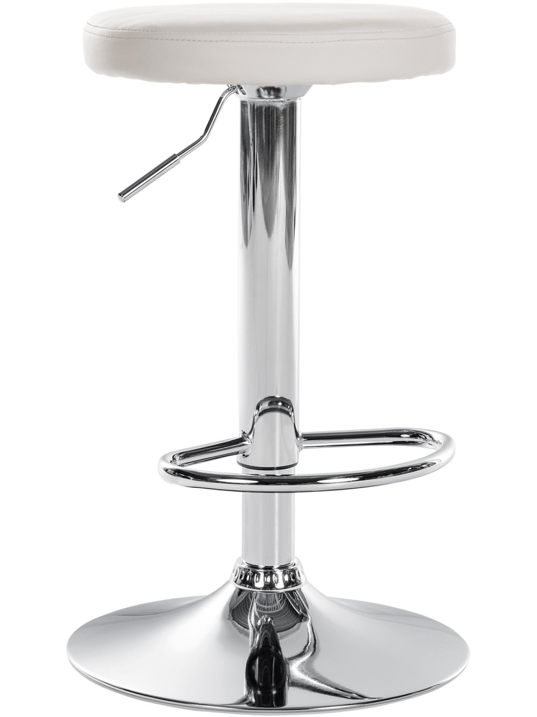 Tabouret de bar Ponte simili cuir chromé, blanc