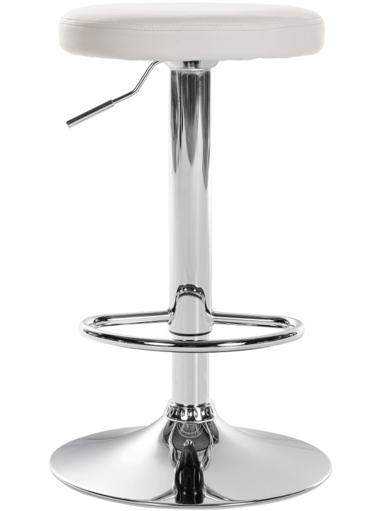 Tabouret de bar Ponte simili cuir chromé, blanc