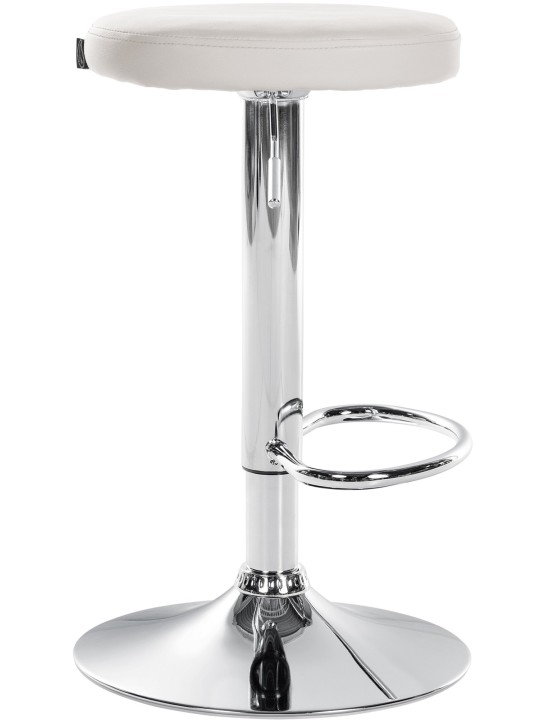 Tabouret de bar Ponte simili cuir chromé, blanc