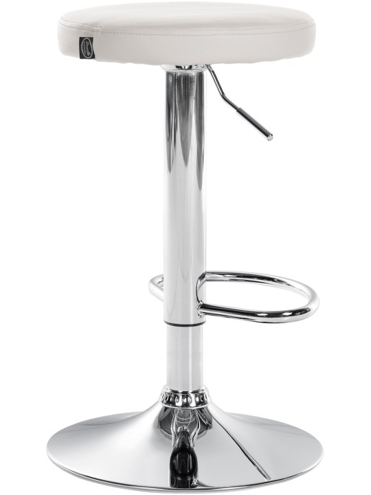 Tabouret de bar Ponte simili cuir chromé, blanc